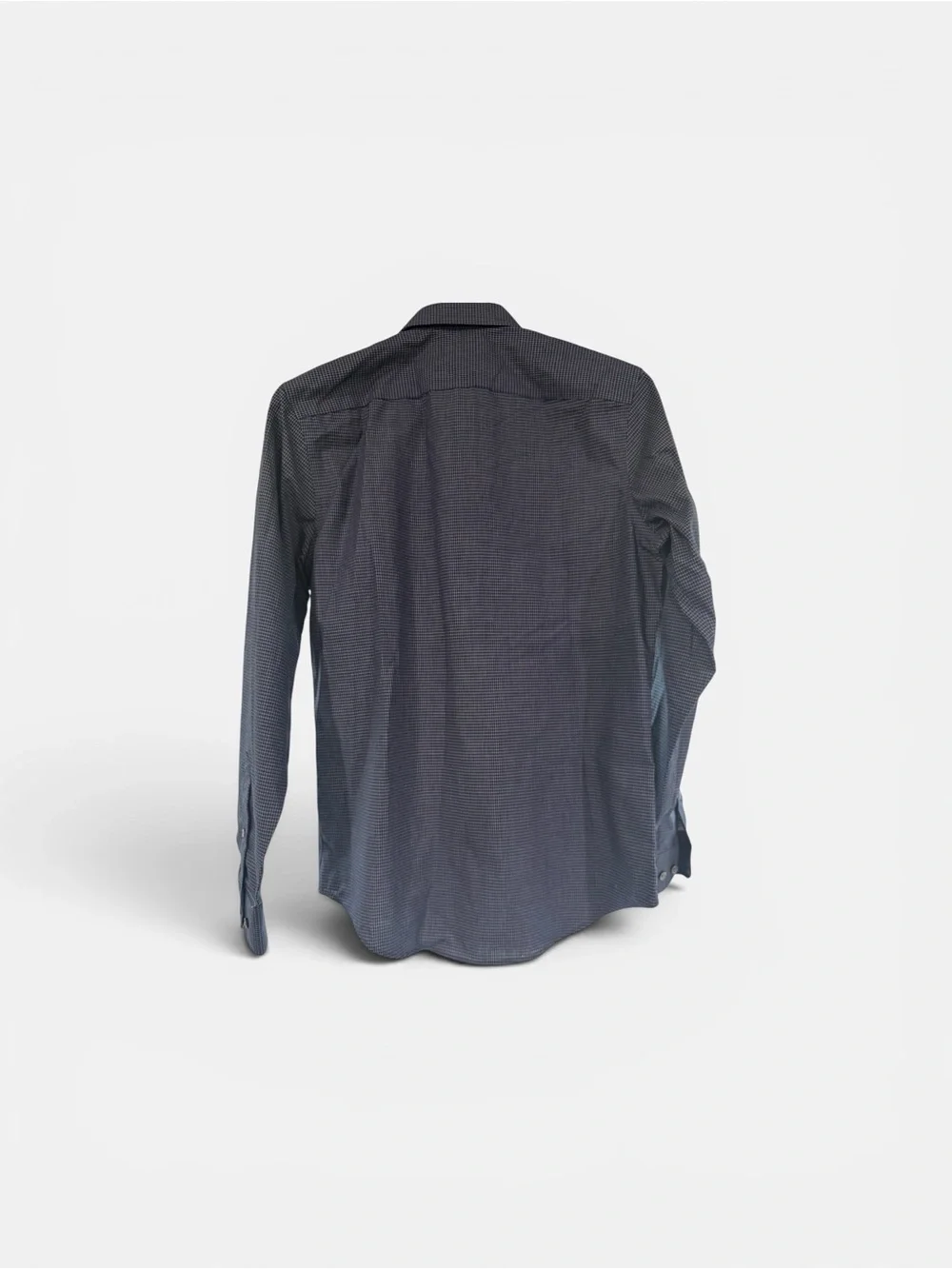 Banana Republic non-iron Navy plaid button up Dress Shirt